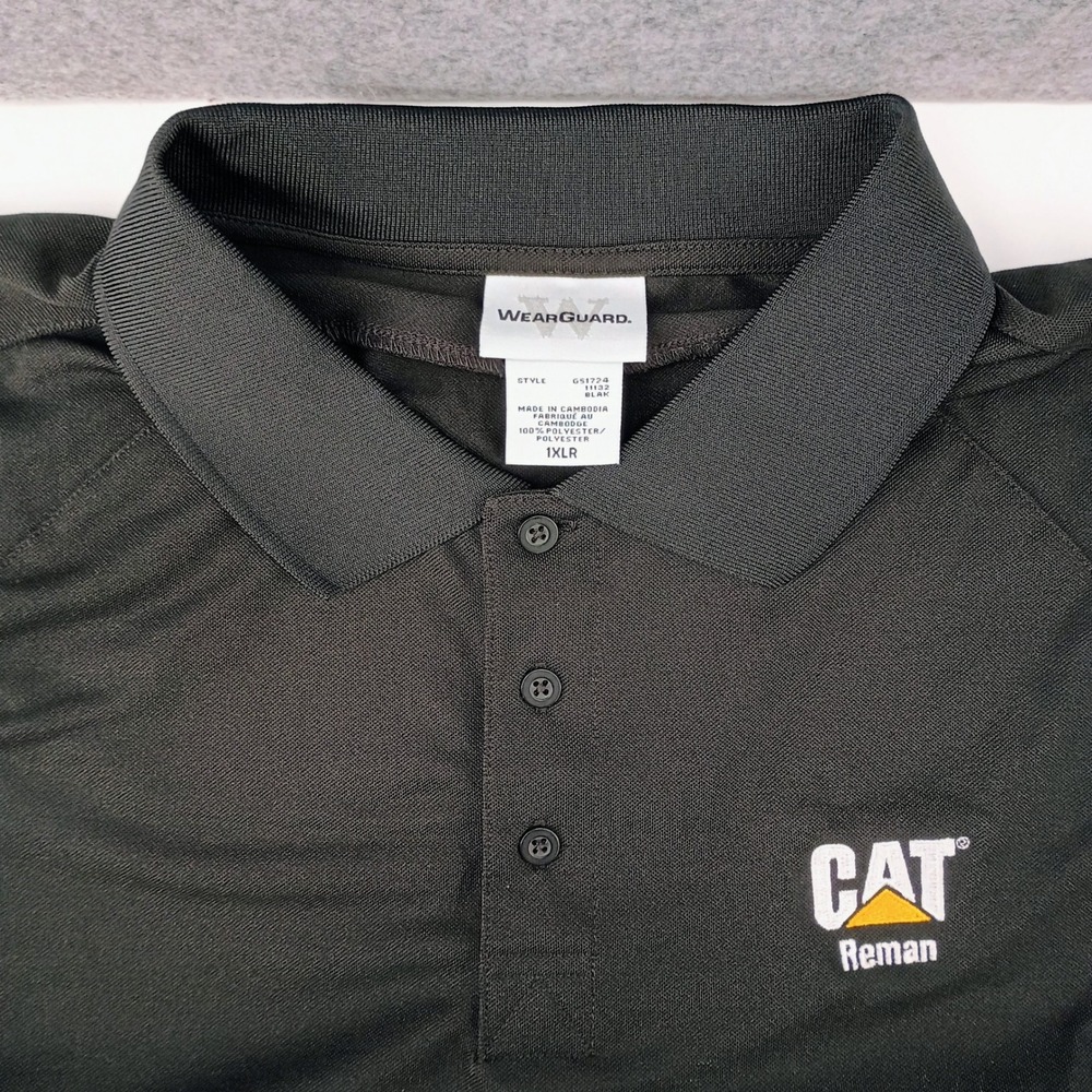 WearGuard CAT Reman Men Black Performance Polo Shirt GS1724 1XLR XL Tall